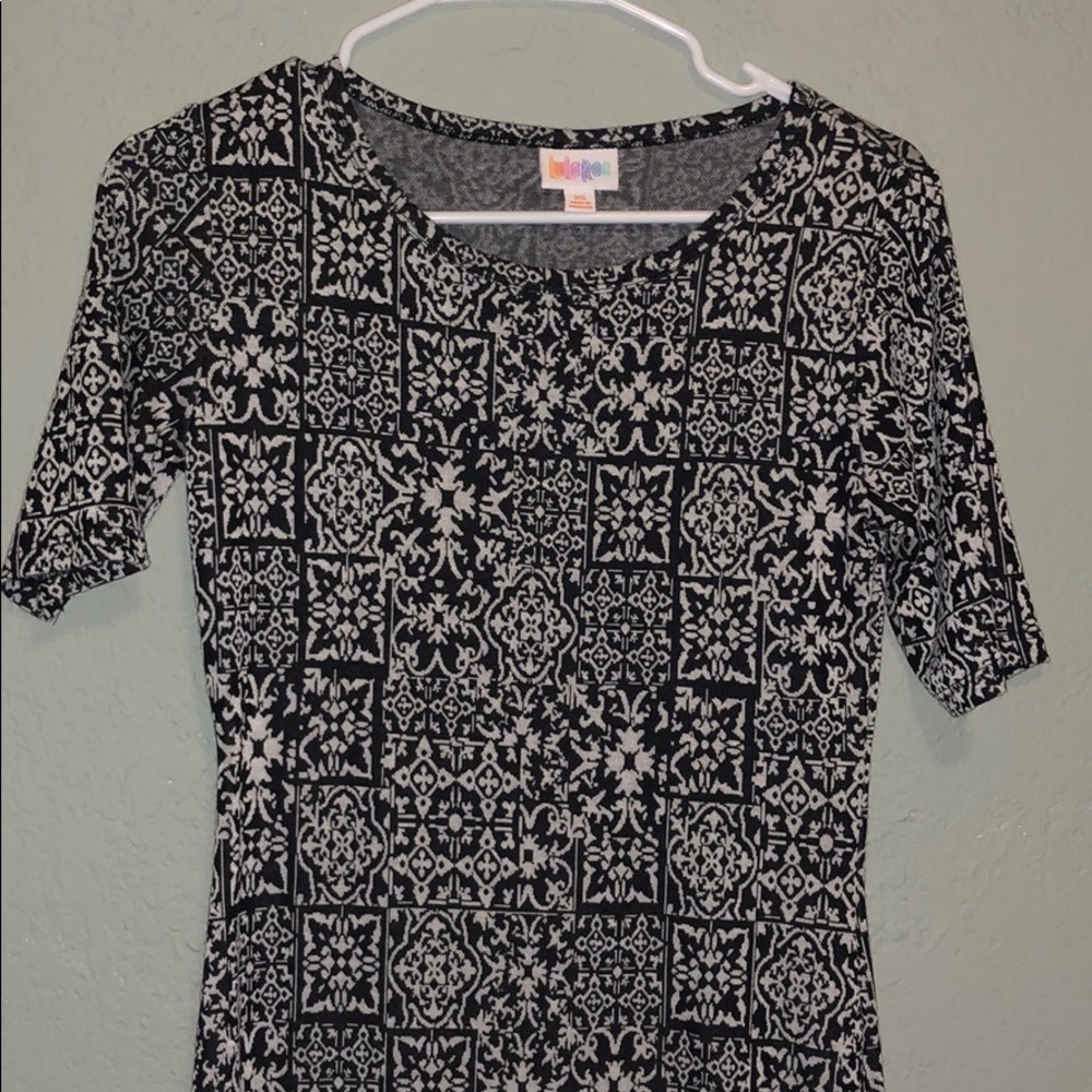 LulaRoe black and white bodycon dress